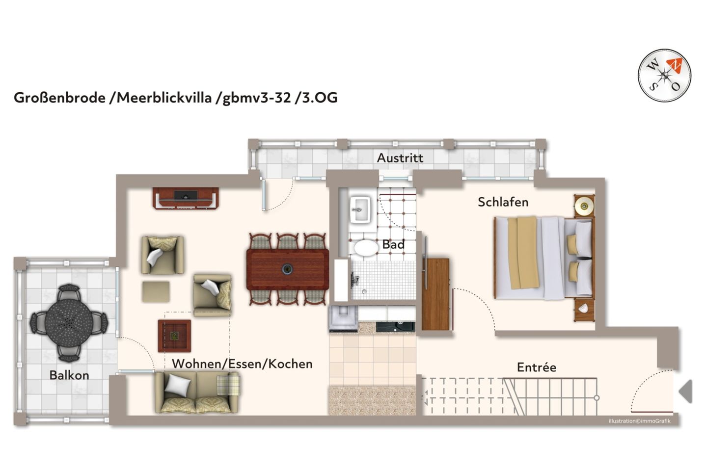 Apartmentanlage Meerblickvilla Apartmentanlage Meerblickvilla 3-32 Großenbrode - Grundriss (Angaben ohne Gewähr)