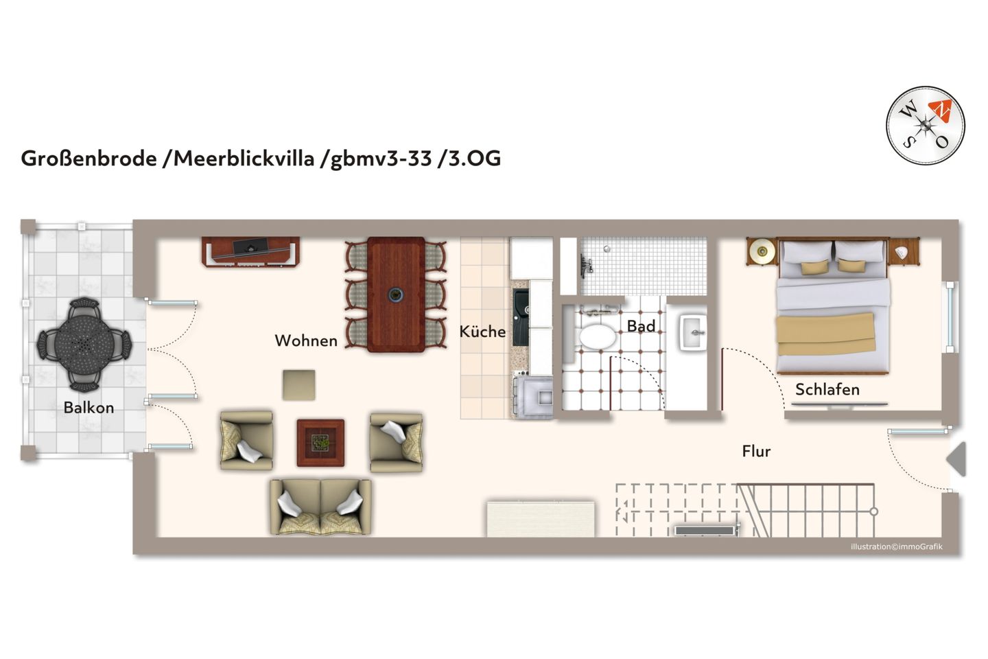 Apartmentanlage Meerblickvilla Apartmentanlage Meerblickvilla 3-33 Großenbrode - Grundriss (Angaben ohne Gewähr)