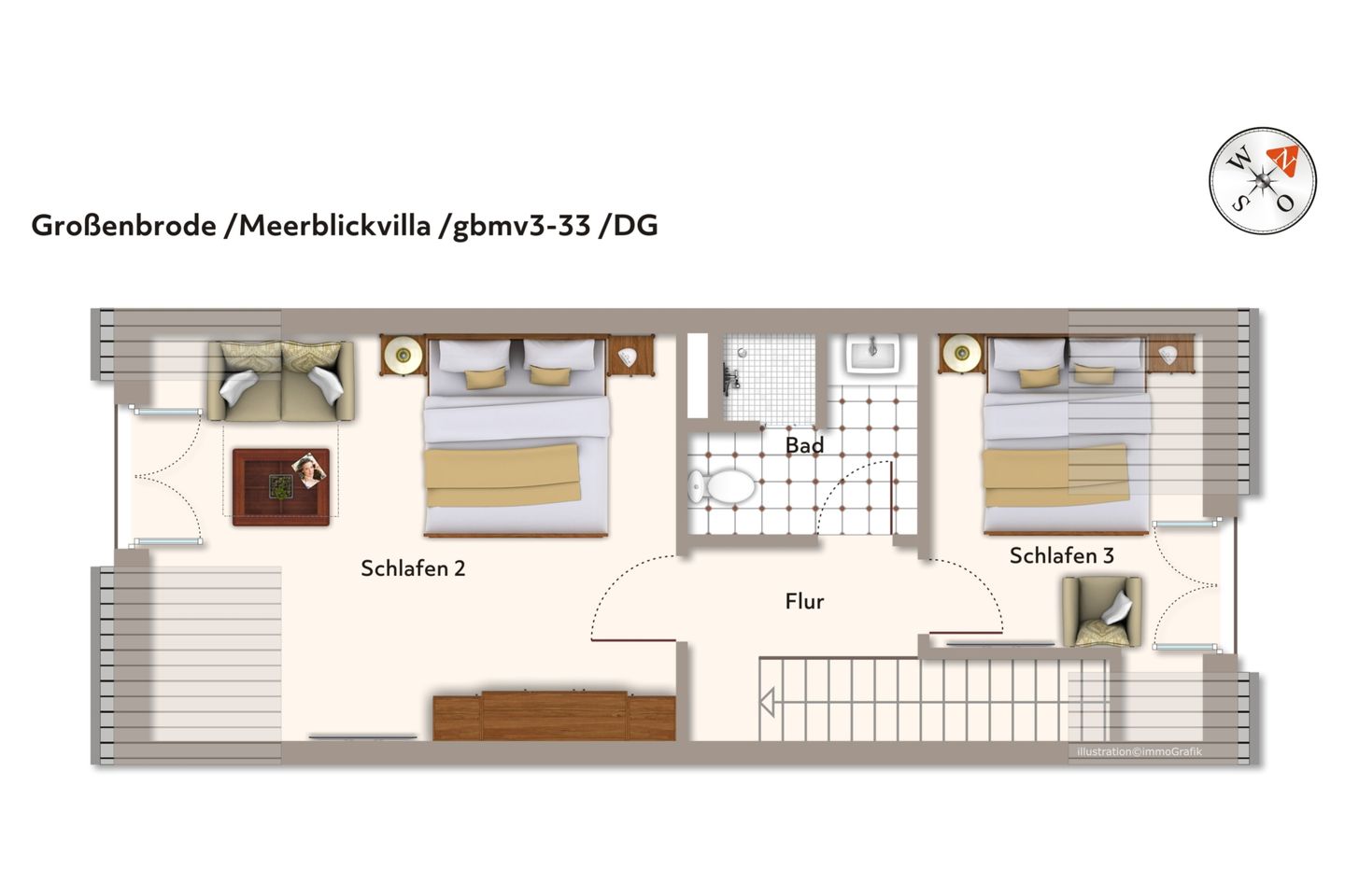 Apartmentanlage Meerblickvilla Apartmentanlage Meerblickvilla 3-33 Großenbrode - Grundriss (Angaben ohne Gewähr)
