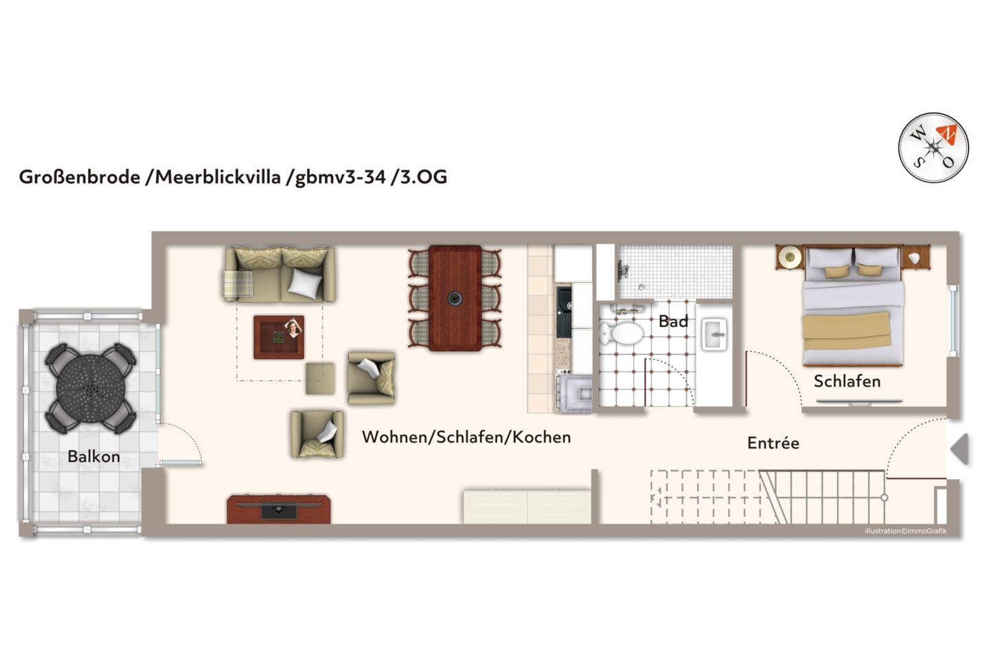 Apartmentanlage Meerblickvilla Apartmentanlage Meerblickvilla 3-34 Großenbrode - Grundriss (Angaben ohne Gewähr)