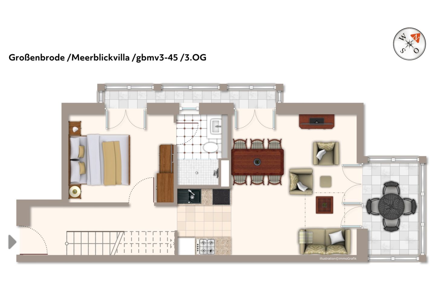 Apartmentanlage Meerblickvilla Apartmentanlage Meerblickvilla 3-45 Großenbrode - Grundriss (Angaben ohne Gewähr)