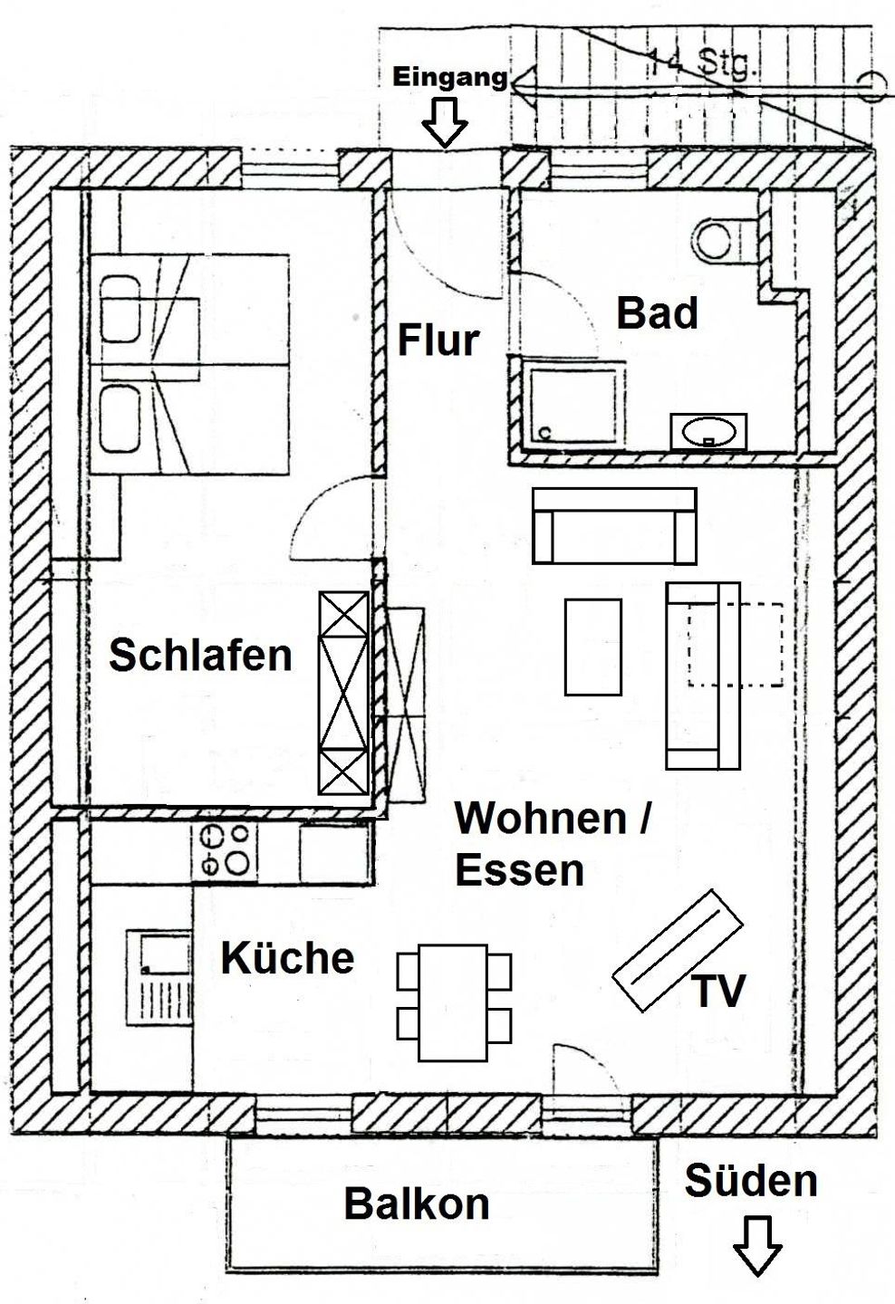  Ferienwohnung Wolke 7 Werdum - Grundriss