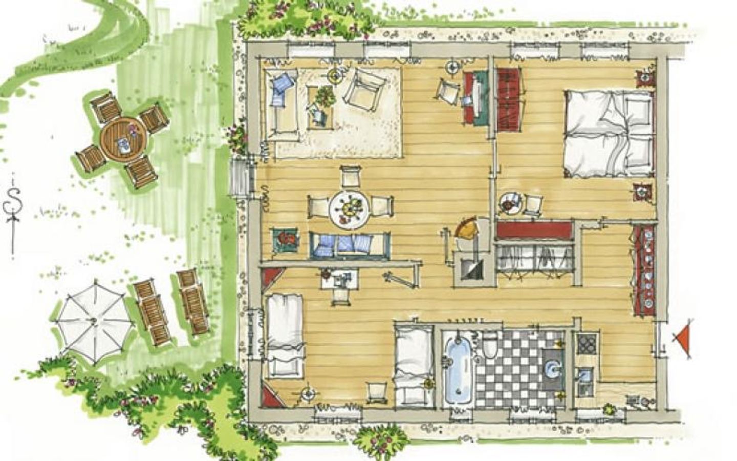Weidemannhaus Wohnung 1 "Kapitänswohnung" Keitum - Grundriss