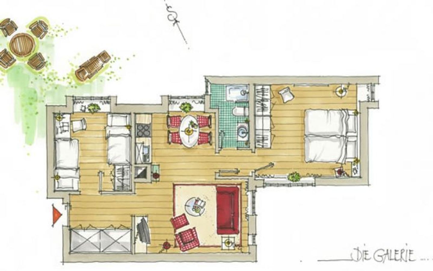 Weidemannhaus Wohnung 6 "Galerie" Keitum - Grundriss