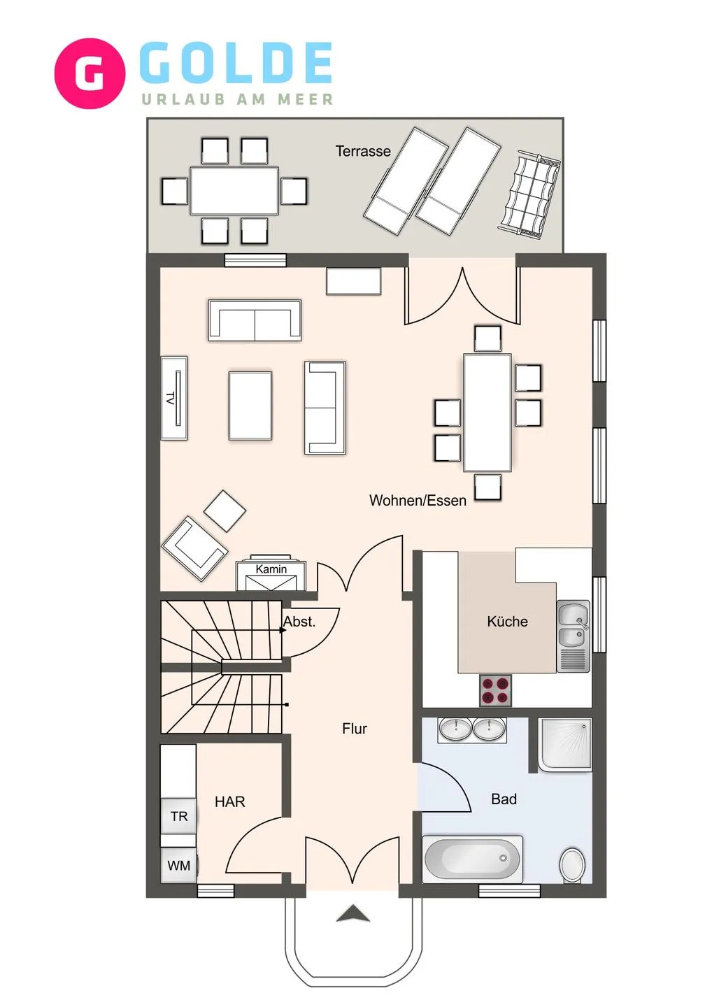 Reetdachhaus Dreilanden Reetdachhaus Charlotte SPO Ording - Grundriss