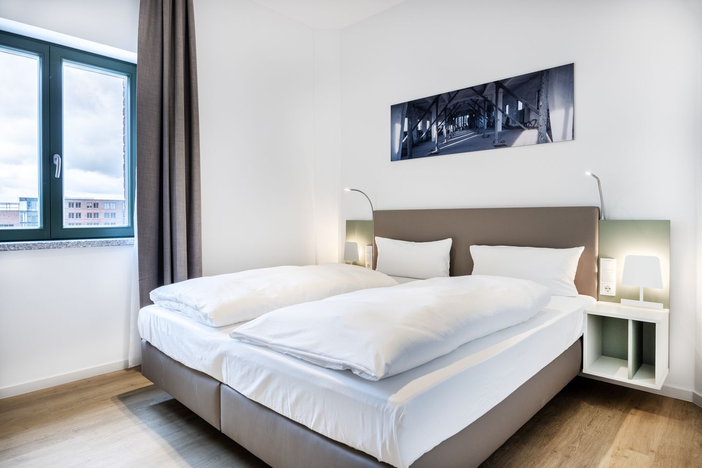 Krusespeicher Krusespeicher 2-39 Wismar - Schlafzimmer mit Doppelbett