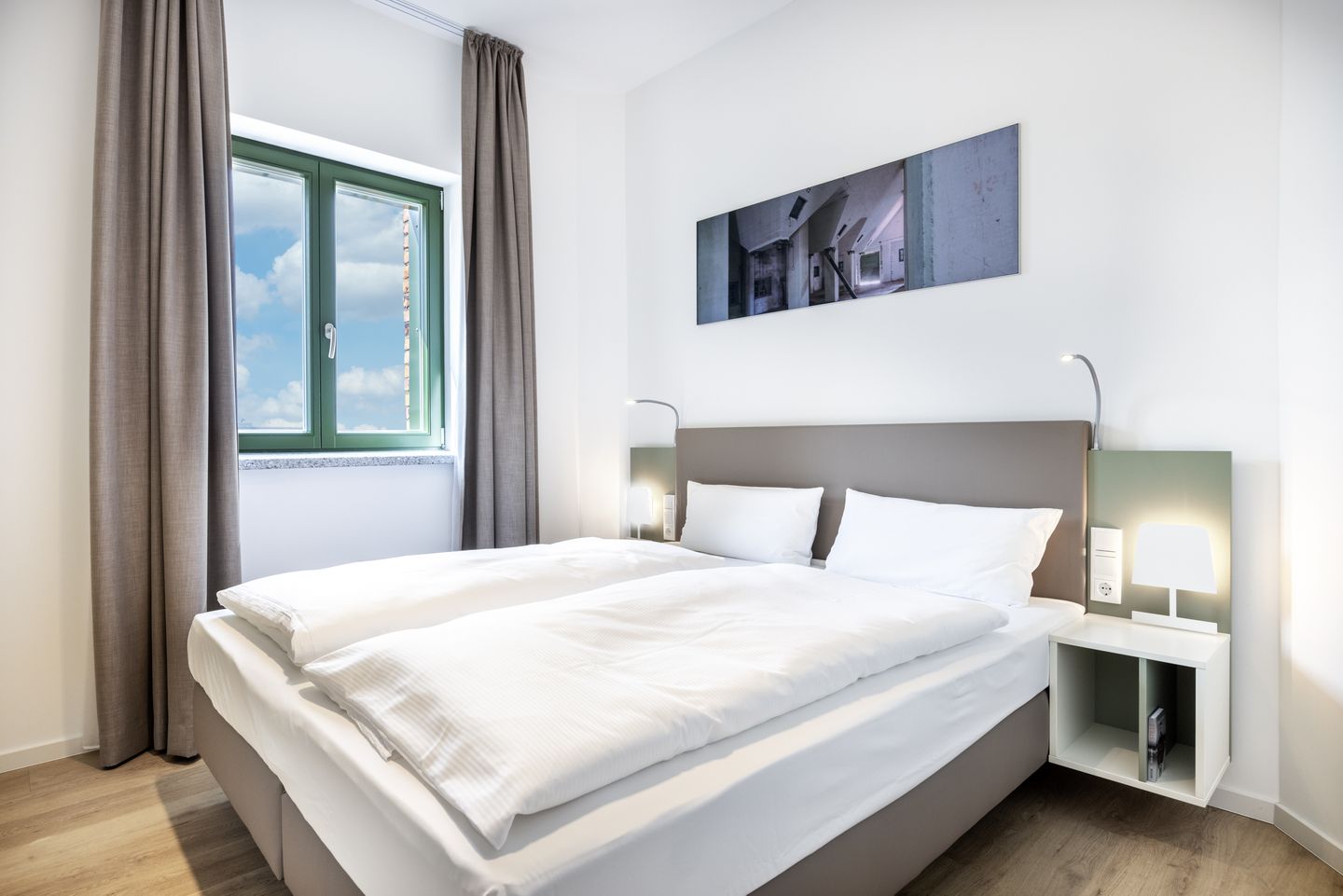 Krusespeicher Krusespeicher 3-48 Wismar - Schlafzimmer mit Doppelbett