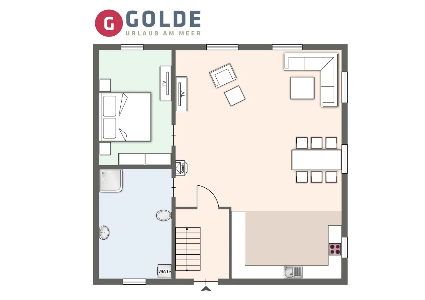 Reetdachhaus Steuerbord & Backbord Reetdachhaus Sandhus Steuerbord SPO Dorf - Grundriss