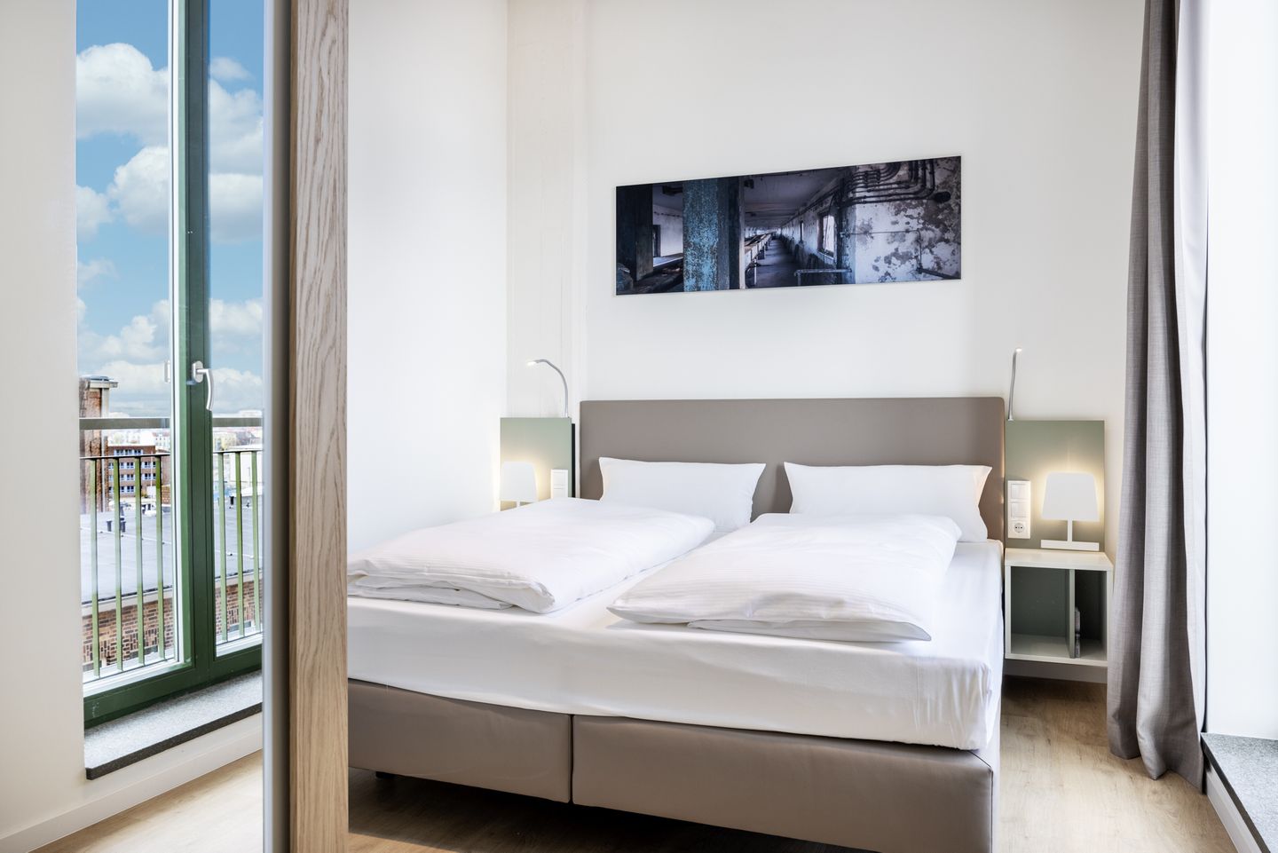 Krusespeicher Krusespeicher 6-72 Wismar - Schlafzimmer mit Doppelbett