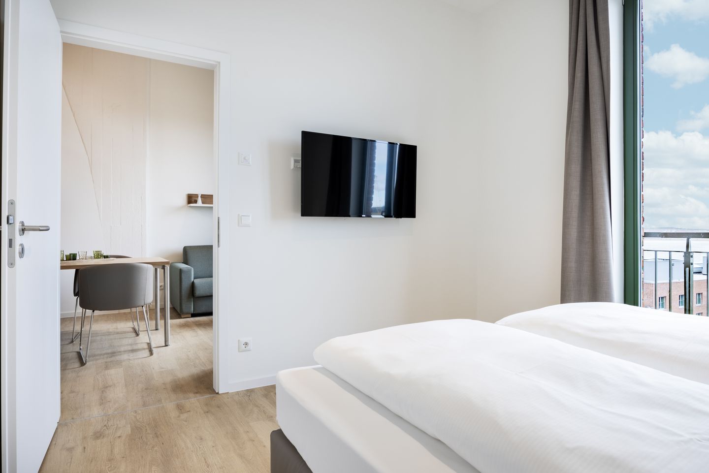 Krusespeicher Krusespeicher 6-74 Wismar - Schlafzimmer mit Doppelbett