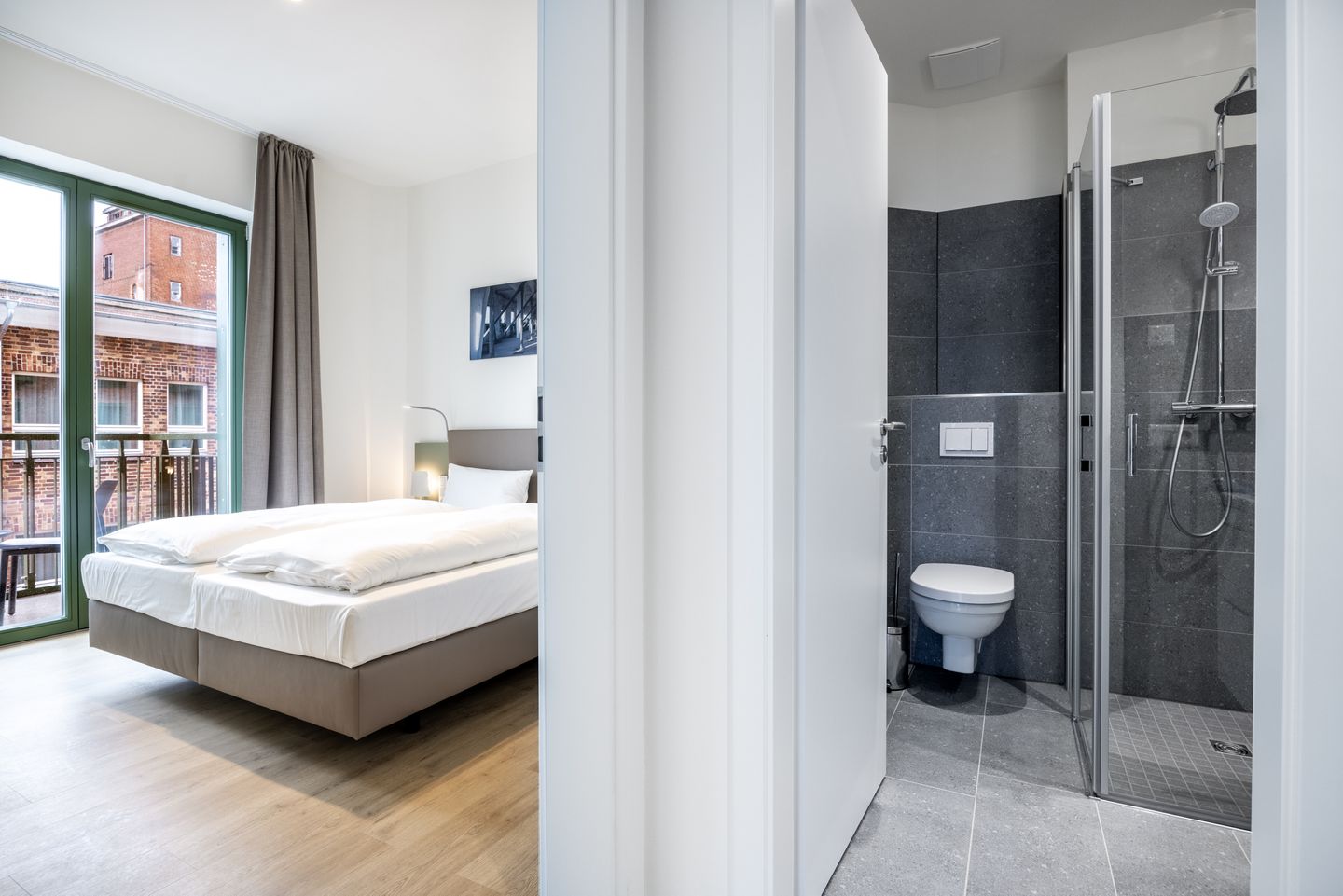 Krusespeicher Krusespeicher 4-52 Wismar - Schlafzimmer mit Doppelbett