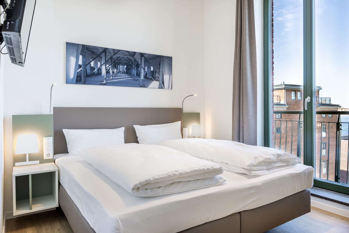 Krusespeicher Krusespeicher 6-73 Wismar - Schlafzimmer mit Doppelbett