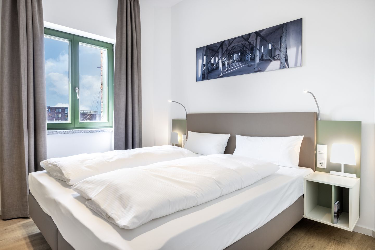 Krusespeicher Krusespeicher 2-40 Wismar - Schlafzimmer mit Doppelbett