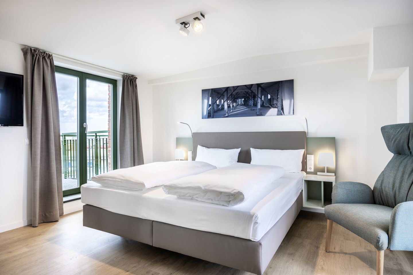 Krusespeicher Krusespeicher 6-75 Wismar - Schlafzimmer mit Doppelbett