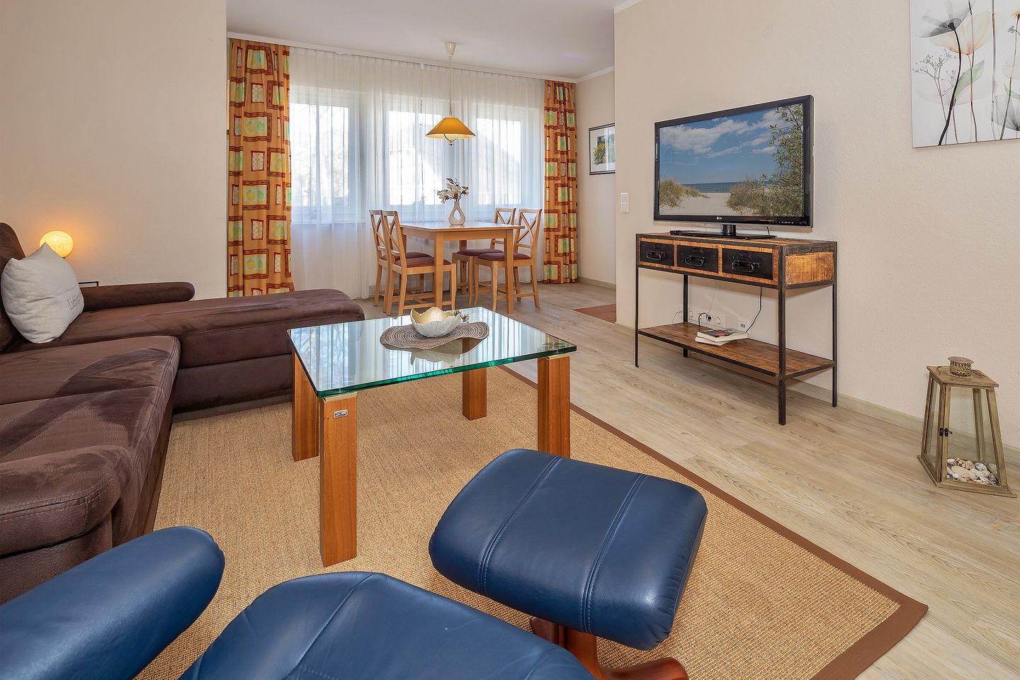 Inselstrand Inselstrand 216 Usedom - Wohn-Essbereich mit Couch