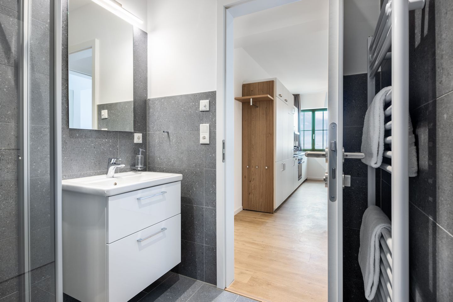 Krusespeicher Krusespeicher 2-36 Wismar - Badezimmer mit Waschtisch