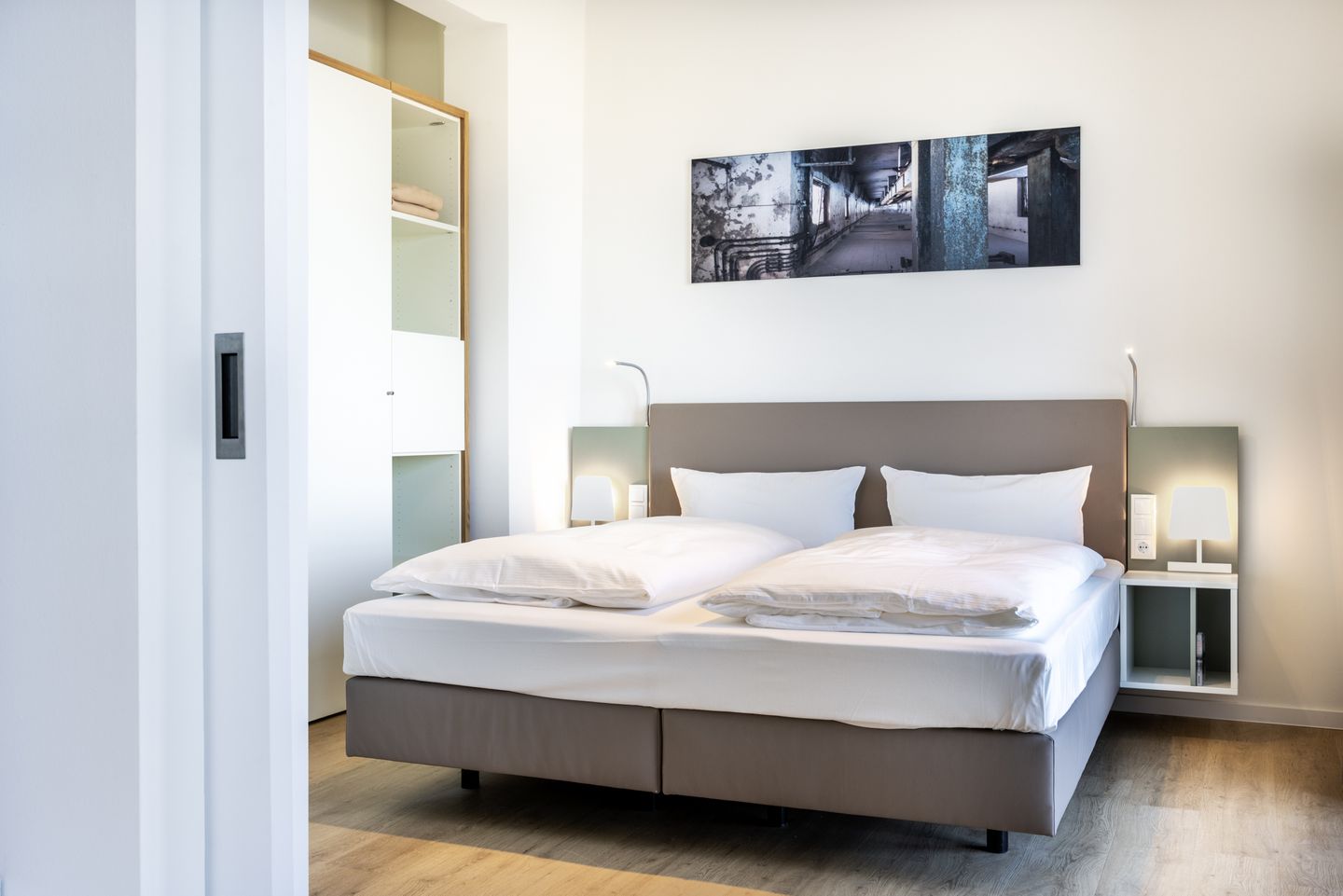 Krusespeicher Krusespeicher 4-58 Wismar - Schlafzimmer mit Doppelbett