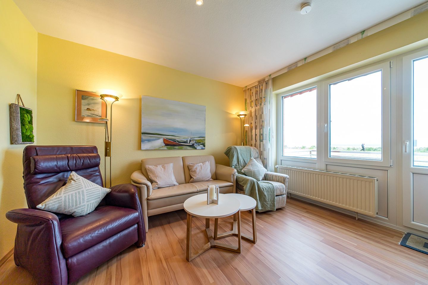 Hus Strandkieker Hus Strandkieker 08 Schillig - Wohnbereich mit Couch und Sessel