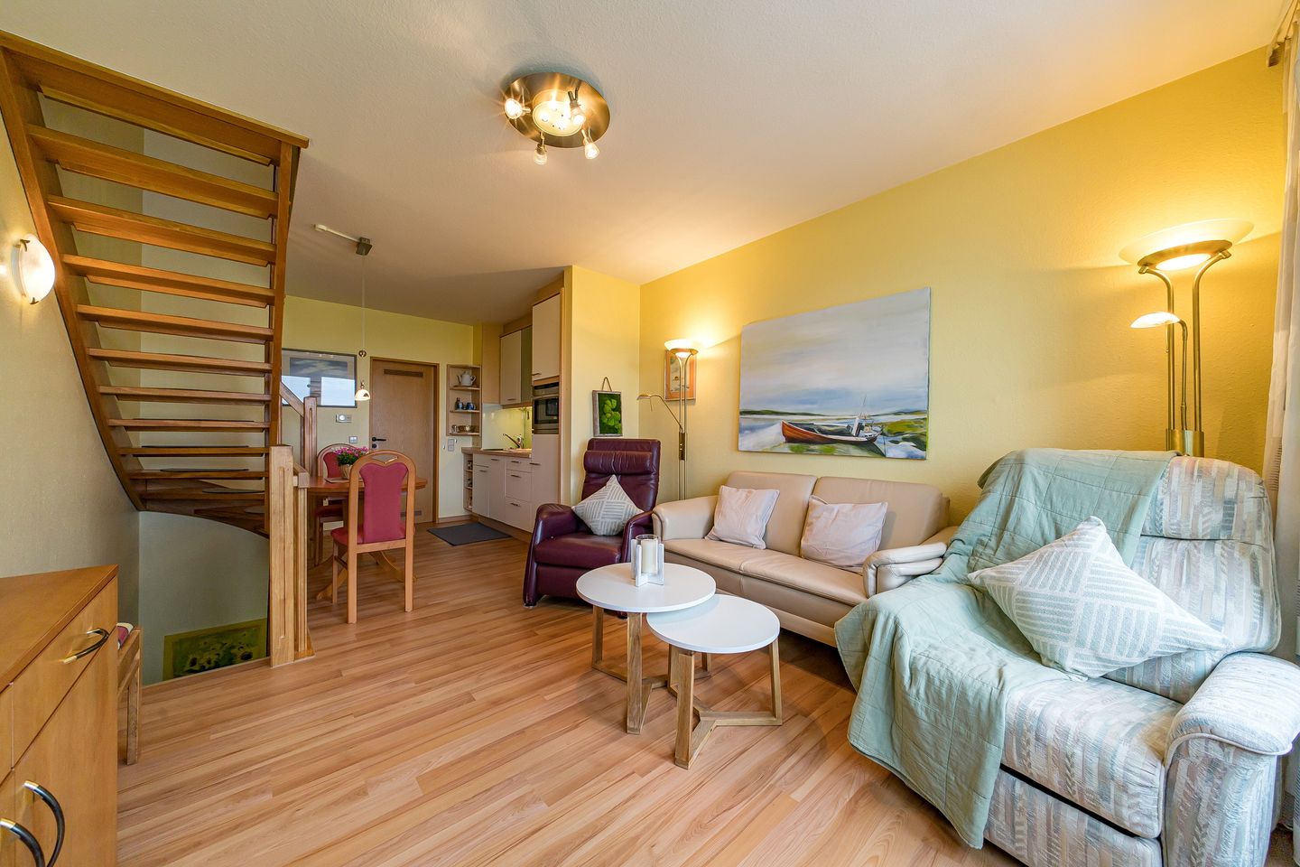 Hus Strandkieker Hus Strandkieker 08 Schillig - Wohnbereich mit Zugang zur Küche
