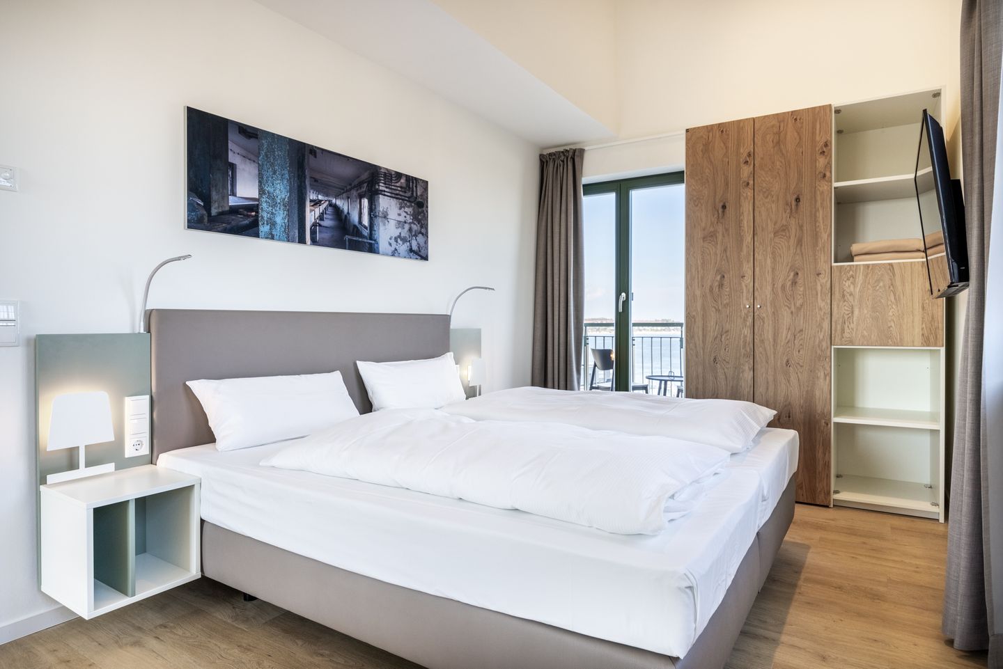 Krusespeicher Krusespeicher 6-68 Wismar - Schlafzimmer mit Doppelbett