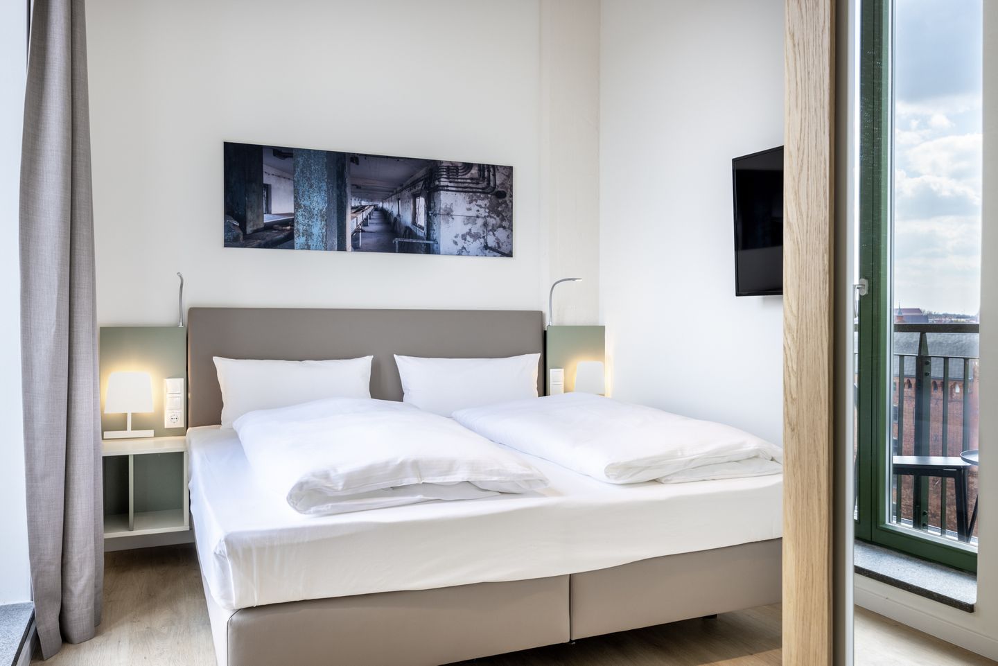 Krusespeicher Krusespeicher 6-71 Wismar - Schlafzimmer mit Doppelbett