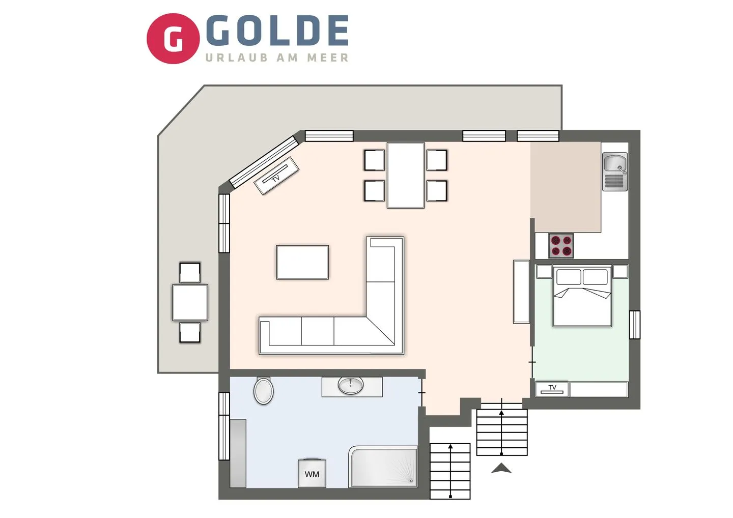Ferienhaus Kirchenstraße Appartement Achtern Diek OG SPO Ording - 