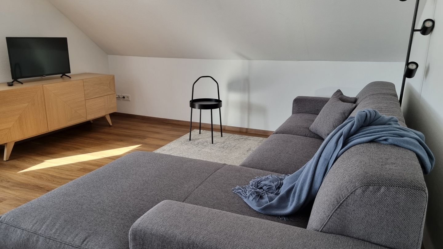 Haus Borkumitte Appartement Mellum Haus Borkumitte - Wohnzimmer mit TV