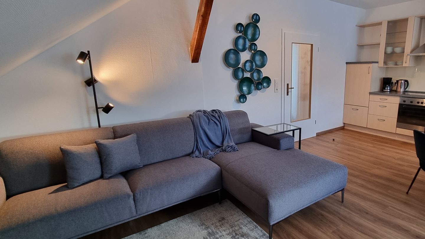 Haus Borkumitte Appartement Mellum Haus Borkumitte - Wohnzimmer Gesamtüberblick