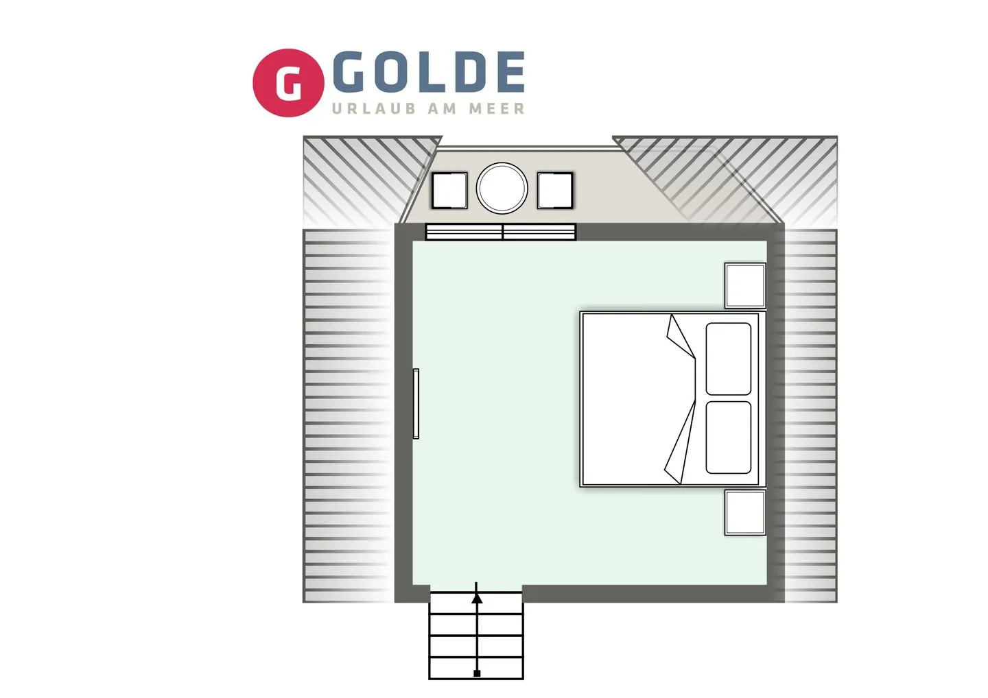 Ferienhaus Kirchenstraße Appartement Achtern Diek OG SPO Ording - Grundriss