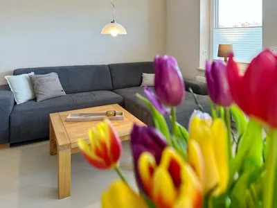 Wohnzimmer in der Ferienwohnung Ose in Wittdün auf Amrum Ferienwohnung *Ose*