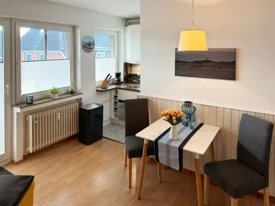 Wohnzimmer der Ferienwohnung Kniepsand in Wittdün auf Amrum Haus Diana Ferienwohnung „Kniepsand"