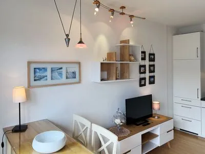Wohnzimmer der Ferienwohnung Südspitze 18/6 Meerblick in Wittdün auf Amrum Haus *Südspitze 18* Ferienwohnung Südspitze 18/6 - Meerblick
