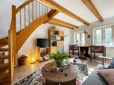 Wohnbereich des Bungalow "Sillo´s Hüs" in Nebel auf Amrum "Höske Sillo´s Hüs*