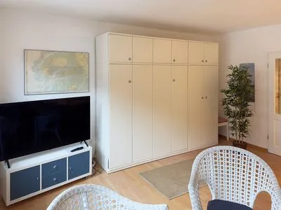 Wohnzimmer der Ferienwohnung Strandlöper in Wittdün auf Amrum Huus Heverknob Ferienwohnung *Strandlöper*