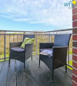 Balkon Bootshaus in den Dünen - 4 Ferienwohnung Dünenkoje