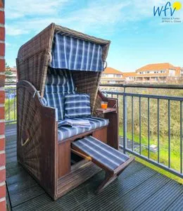 Balkon Bootshaus in den Dünen - 4 Ferienwohnung Dünenkoje