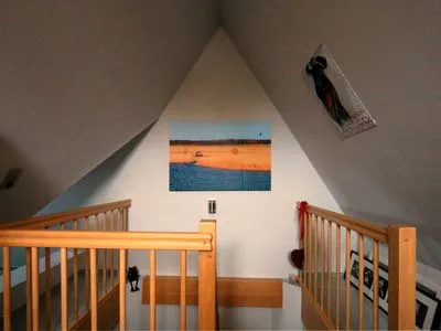 offenes Schlafzimmer mit Doppelbett (DG)  Rosenberg-Siedlung 21