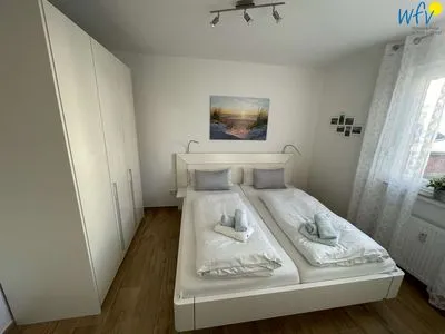 Schlafzimmer Ferienhaus Strandstraße 41 Ferienwohnung Strandkorb Nr. 5