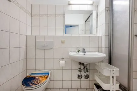 Badezimmer mit Dusche Residenz am Strand Wohnung 1-17