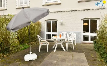 Terrasse Residenz am Rosengarten Ferienwohnung 1