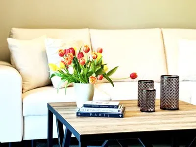 Sofa und Couchtisch Logierhaus Friedrich WE 6 - "Strandperle"