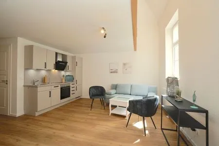 Küche / Küchenzeile Ferienwohnung 'An der Schlei' für bis zu drei Personen mit Blick auf den Schleswiger Dom