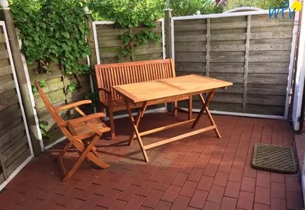 Terrasse Ferienhaus "Kleines Haus Juist" Ferienwohnung Nordsee