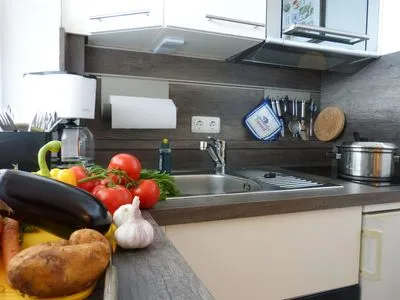 Küche der Ferienwohnung Kniepsand in Wittdün auf Amrum Haus Diana Ferienwohnung „Kniepsand"