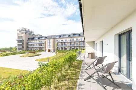 Ferienwohnung Boddenkieker Ostseebad Wustrow - ZweiWasser Alte Seefahrtschule Terrasse  Boddenkieker