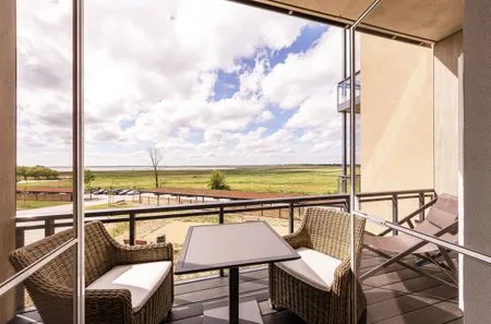 Ferienwohnung Kleine Welle Ostseebad Wustrow - Balkon mit Ausblick auf Boddenlandschaft  Kleine Welle