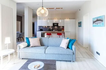 Ferienwohnung Welleneck Ostseebad Wustrow ZweiWasser Alte Seefahrtschule Wohnzimmer  Welleneck