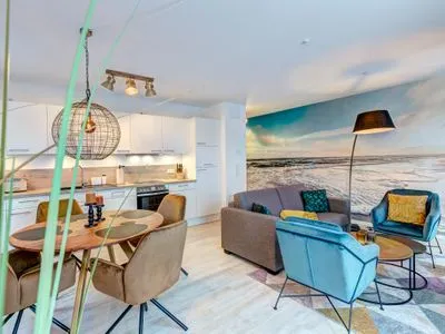 Wohnzimmer Bernsteinquartier, Whg. 05.56 "Meeresgold"