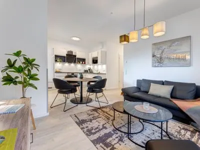 Wohnzimmer Bernsteinquartier, Whg. 05.58 "Eichenkrone"