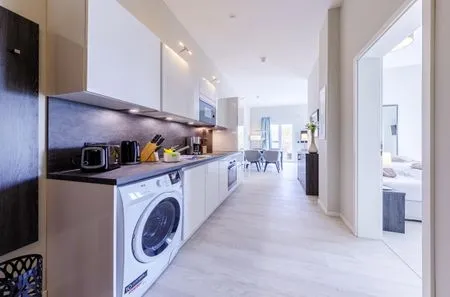 Ferienwohnung Vitus Bering Suite Ostseebad Wustrow ZweiWasser Alte Seefahrtschule Küche  Vitus Bering Suite